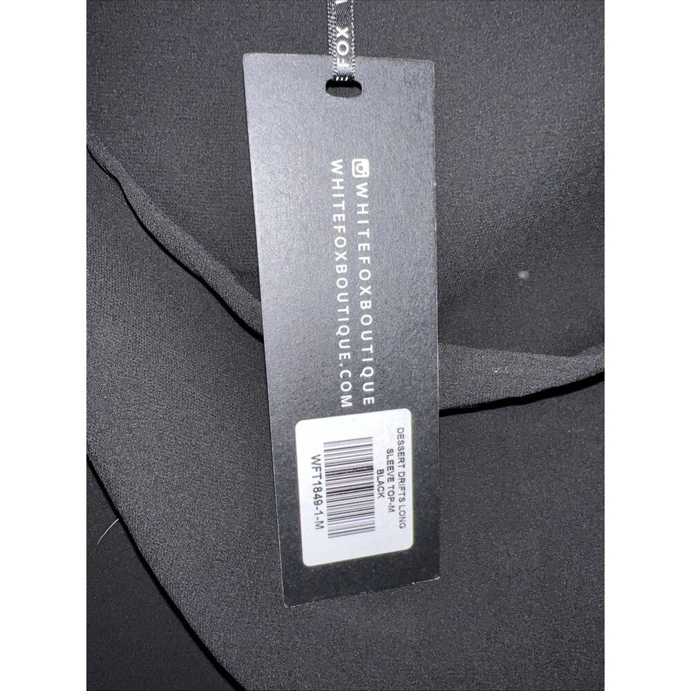 NWT White Fox Boutique Dessert Drifts Long Sleeve Top Black Medium Crop - Picture 4 of 8